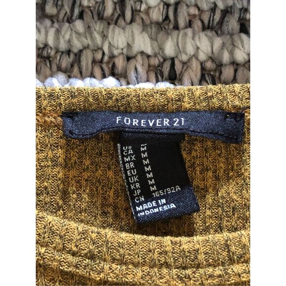 Forever 21 Short Knit Dress mustard/black Heathered SZ M - Picture 9 of 10